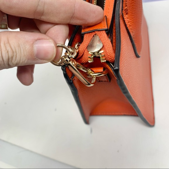 H&M Orange Purse approx 5x6” New with shoulder chain - Picture 10 of 11